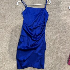 Lulu's Royal Blue Satin Mini Dress